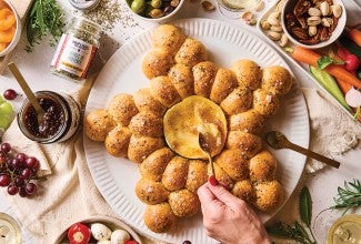 Herb-Scented Baked Brie Bread